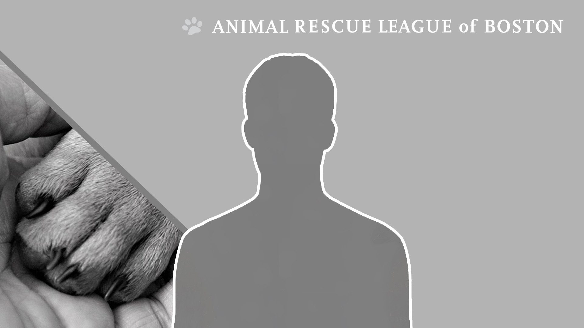 Black and white paw background with ARL logo