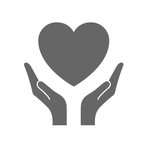 icon of hands with a heart above