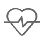 icon of a heart with a heart rate line