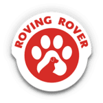 An icon showing a paw with a dog silhouette on the inside and the words ROVING ROVER above the paw print