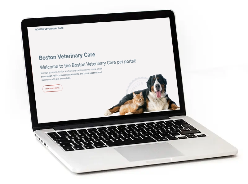 BVC's online client portal shown on a laptop screen