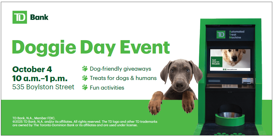 A TD Bank graphic featuring a small puppy