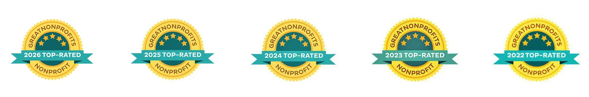 Great nonprofits top-rated badges